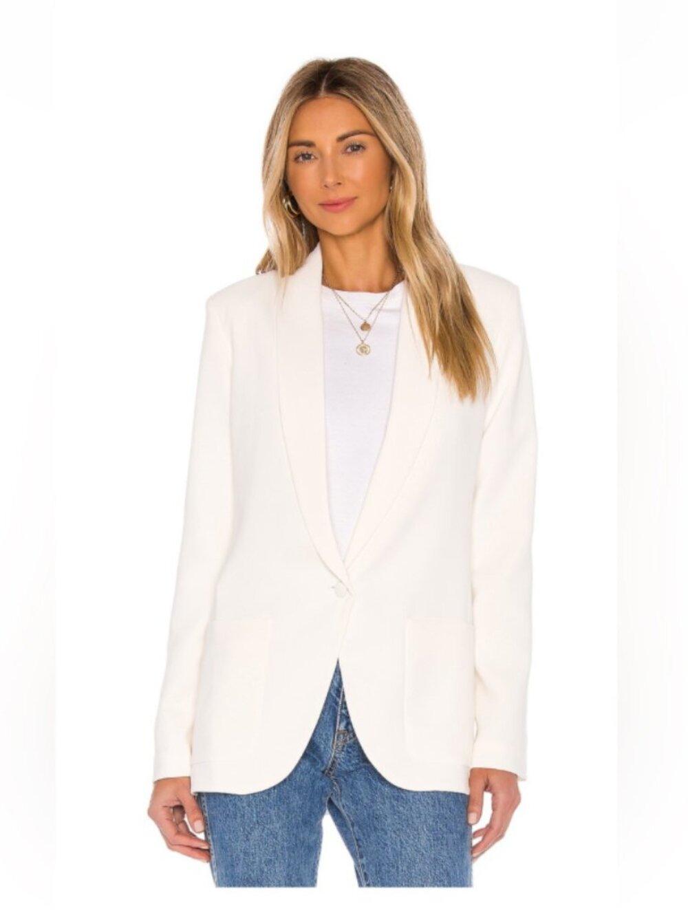 Amanda Uprichard White Shawl Collar Blazer M